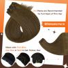 Full Shine Hair Extensions Real Human Hair Clip ins 12 Inch Brown Clip in Human Hair Extension Straight Soft Natural Brown Hair for Women Add Volume 3 PCS 60 G view 3