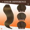 Full Shine Hair Extensions Real Human Hair Clip ins 12 Inch Brown Clip in Human Hair Extension Straight Soft Natural Brown Hair for Women Add Volume 3 PCS 60 G view 4