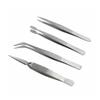 4Pcs Alloy Steel Tweezers, All-Purpose Forceps Tweezers Tongs, Tweezer Set for Crafting Repairing view 1