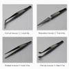 4Pcs Alloy Steel Tweezers, All-Purpose Forceps Tweezers Tongs, Tweezer Set for Crafting Repairing view 2