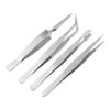 4Pcs Alloy Steel Tweezers, All-Purpose Forceps Tweezers Tongs, Tweezer Set for Crafting Repairing view 3