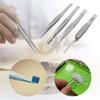 4Pcs Alloy Steel Tweezers, All-Purpose Forceps Tweezers Tongs, Tweezer Set for Crafting Repairing view 4