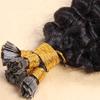 Malaysian Curly Human Hair Extensions Flat Tip Hair Keratin Hair Extension Pre-bonded Machine Made Capsules Human Hair 100/200 Strands (14inch 200strand, Natural color) view 3