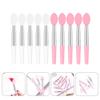 10 Pieces Silicone Lip Brush, Soft Cleaning Lip Brush Makeup Eyebrow Lipstick Applicator Beauty Tool (Pink, White) view 4