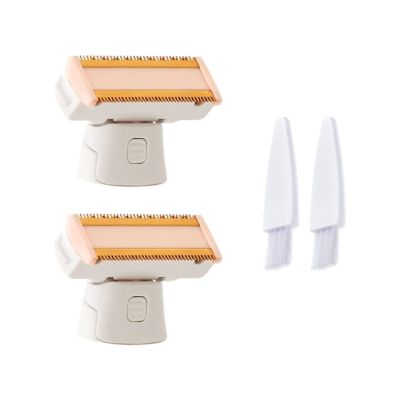 2PCS LinMei Razor Replacement Heads Compatible for Finishing Touch Flawless Body Rechargeable Ladies Shaver and Trimmer with 2 Cleaning Brush