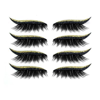 ICRPSTU 4 Pair Reusable Eyeliner and Eyelash Stickers,7 Color Waterproof Eye Shadow Template, Eyeliner Stencil Pads for The Perfect Winged Tip Look,Easy to Use and Remove