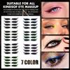 ICRPSTU 4 Pair Reusable and Eyelash Stickers,7 Color Eye Shadow Template, Stencil Pads for The Perfect Tip Look,Easy to Use and Remove(Pink) view 2