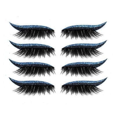 ICRPSTU 4 Pair Reusable Eyeliner and Eyelash Stickers,7 Color Waterproof Eye Shadow Template, Eyeliner Stencil Pads for The Perfect Winged Tip Look,Easy to Use and Remove