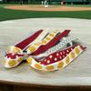 Softball Ponytail Bow in Red Polka, Gray Chevron, White Ribbons for Girls Team Hair, Sports Bow view 2