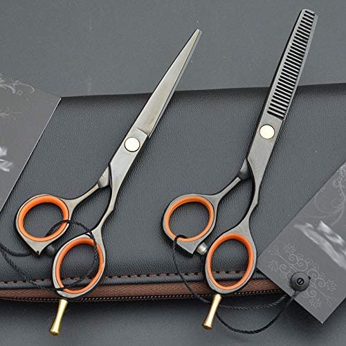 Hair Cutting Scissors, Sr-6cr-001 Stainless Steel Hair Scissors Salon Hairdressing Shears Regular Flat Teeth Blades BY KKZY (Size : 2pcs set)