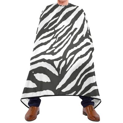 Black White Zebra Print Professional Barber Cape for Men and Women Hair Cutting Capes for Adults Haircut Cape Salon Cape with Hook Sucker Waterproof Apron Cape Hairstylist Cape