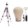 GEX Heavy Duty Mannequin Tripod + GEX Canvas Cork Wig Block Head Set Bundle view 1