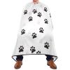 Black And Grey Cat Paw Print Professional Barber Cape for Men and Women Hair Cutting Capes for Adults Haircut Cape Salon Cape with Hook Sucker Waterproof Apron Cape Hairstylist Cape view 1