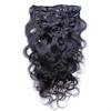 Body Wave Clip in Human Hair Extension Brazilian Remy Clip on Hair Extension Natural Black 10-30inch Long Wavy Full Head 100-150g (26inch 150grams, #1(Jet Black)) view 2