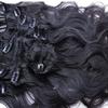 Body Wave Clip in Human Hair Extension Brazilian Remy Clip on Hair Extension Natural Black 10-30inch Long Wavy Full Head 100-150g (26inch 150grams, #1(Jet Black)) view 3