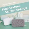 myHomeBody Dual-Texture Shower Sponge, Beauty Body Scrubber Exfoliator for Women, Exfoliating Loofah for Men, 1pc view 2