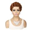 MIPPER Short Finger Wave Curly Wig for Black Women Synthetic Retro Curly Hair Ocean Wave Pixie Cut Wig (brown) view 1