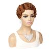 MIPPER Short Finger Wave Curly Wig for Black Women Synthetic Retro Curly Hair Ocean Wave Pixie Cut Wig (brown) view 2