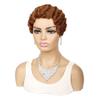 MIPPER Short Finger Wave Curly Wig for Black Women Synthetic Retro Curly Hair Ocean Wave Pixie Cut Wig (brown) view 3