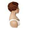 MIPPER Short Finger Wave Curly Wig for Black Women Synthetic Retro Curly Hair Ocean Wave Pixie Cut Wig (brown) view 4