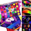 Afflano Neon Eyeshadow Palette Colorful High Pigmented, Bright Pride Day Makeup Rainbow Eyeshadow Matte Shimmer Glitter, Aurora Glow Neon in Dark UV Blacklight Makeup Eye Shadow Pallet view 1