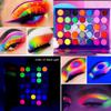 Afflano Neon Eyeshadow Palette Colorful High Pigmented, Bright Pride Day Makeup Rainbow Eyeshadow Matte Shimmer Glitter, Aurora Glow Neon in Dark UV Blacklight Makeup Eye Shadow Pallet view 3