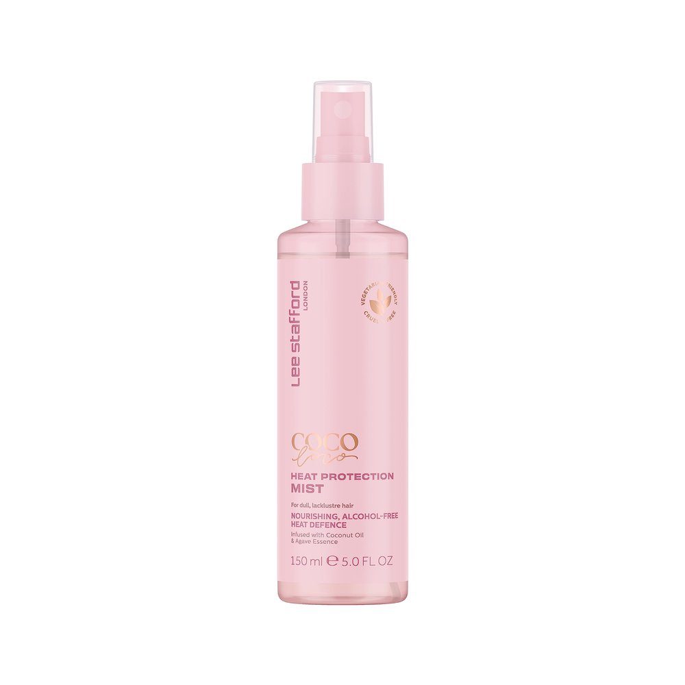 Lee Stafford Heat Protectant Spray | Coco Loco Collection - Lightweight, Frizz Control Thermal Defense Shine Mist for Daily Use, Flat Iron & Blow Dry Safe, Coconut Scented, 5 Fl Oz