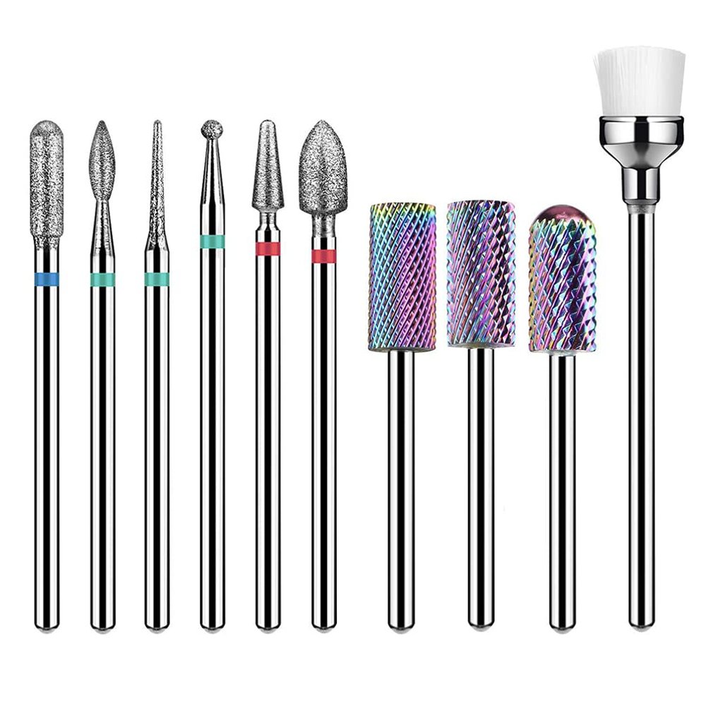 Beaupretty 10pcs Nail Polishing Grinding for Manicure Professional Nail Drill Bits for Beginners
