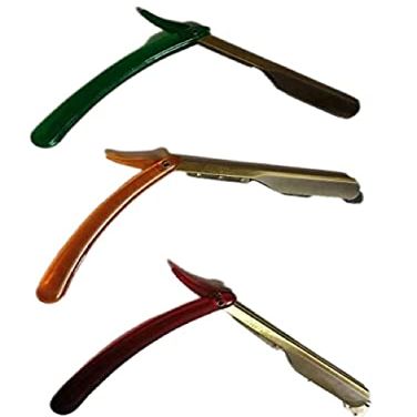 Dhanishka Straight Edge Barber Folding Hair Salon Shaving Razor Combo For Men (Pack of 3)