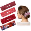 4Pcs Magic Donut Hair Bun Maker for Women, Red Deft Bun for Hair Bands French Twist Hair Clip to Twist Bun (Red) view 1