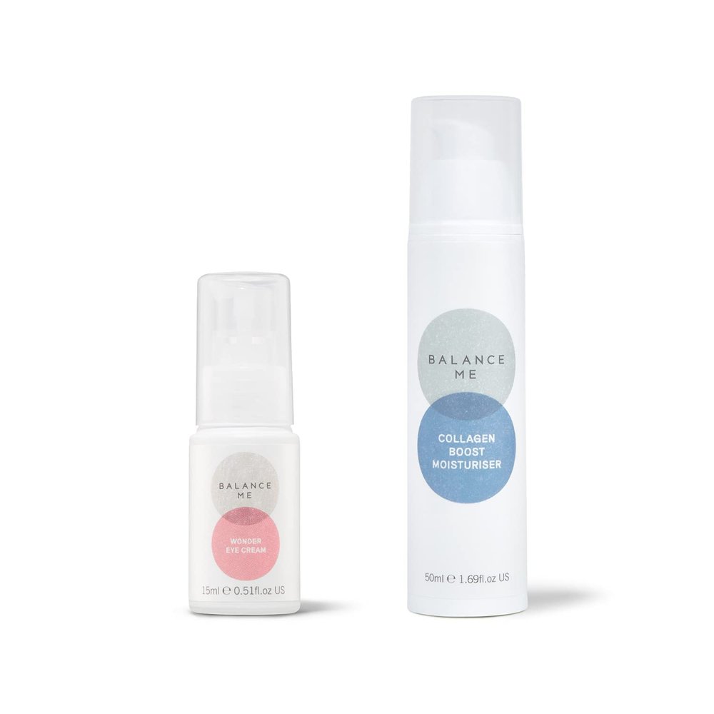 Balance Me Firm + Hydrate Eyes & Face Duo - Wonder Eye Cream & Collagen Boost Moisturizer - Vegan & Cruelty-Free - Firms & Hydrates