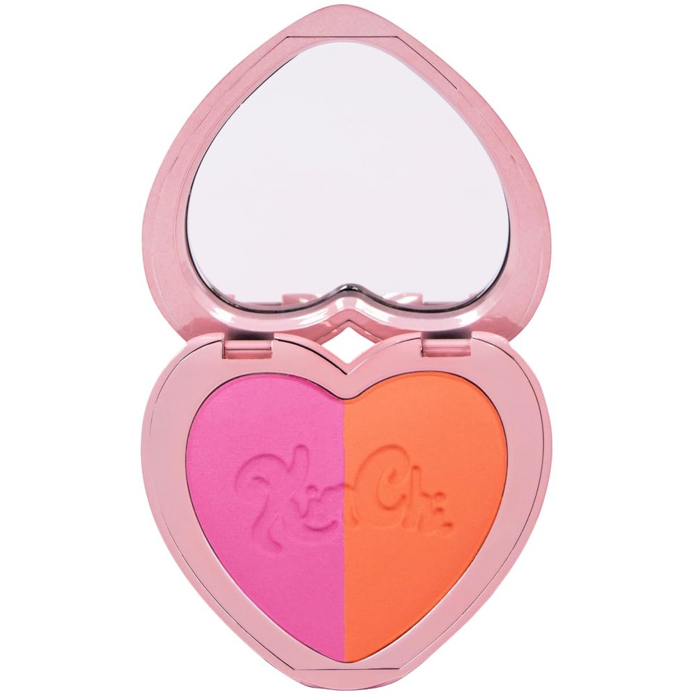 KimChiChic Beauty Thailor Blush Duo, Heart-Shaped Compact with Mirror, Buildable, Silky Matte & Shimmer Finish, Cruelty-Free Blush Palette, Mercedes R