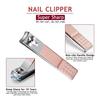HANTEKAS Manicure Set Nail Clippers Kit 5 Pieces in 1 Stainless Steel Professional Grooming Nail Care Tools Including Nano Glass Nail Shiner Buffer File Gift for Men Husband Boyfriend Parents Women view 4