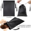 Shappy 4 Pieces Silk Satin Wig Bag Black Hair Bags with Drawstring Tassel Stuff Satin Black Gift Travel Storage for Packaging Bundles Extension Home Salon Travel view 2