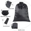 Shappy 4 Pieces Silk Satin Wig Bag Black Hair Bags with Drawstring Tassel Stuff Satin Black Gift Travel Storage for Packaging Bundles Extension Home Salon Travel view 3