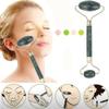 Facial Massage Roller Guasha Board, Double Heads Natural Jade Stone Face Lift Body Skin Relaxation Slimming Beauty Neck Thin Lift-1pcsL view 2