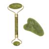 2pcs Facial Massager Roller Guasha Board Flat, Natural Jade Stone Eye Neck Thin Lift Relax Slimming Face Massage Tools-I Set view 1