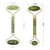 2pcs Facial Massager Roller Guasha Board Flat, Natural Jade Stone Eye Neck Thin Lift Relax Slimming Face Massage Tools-I Set view 4