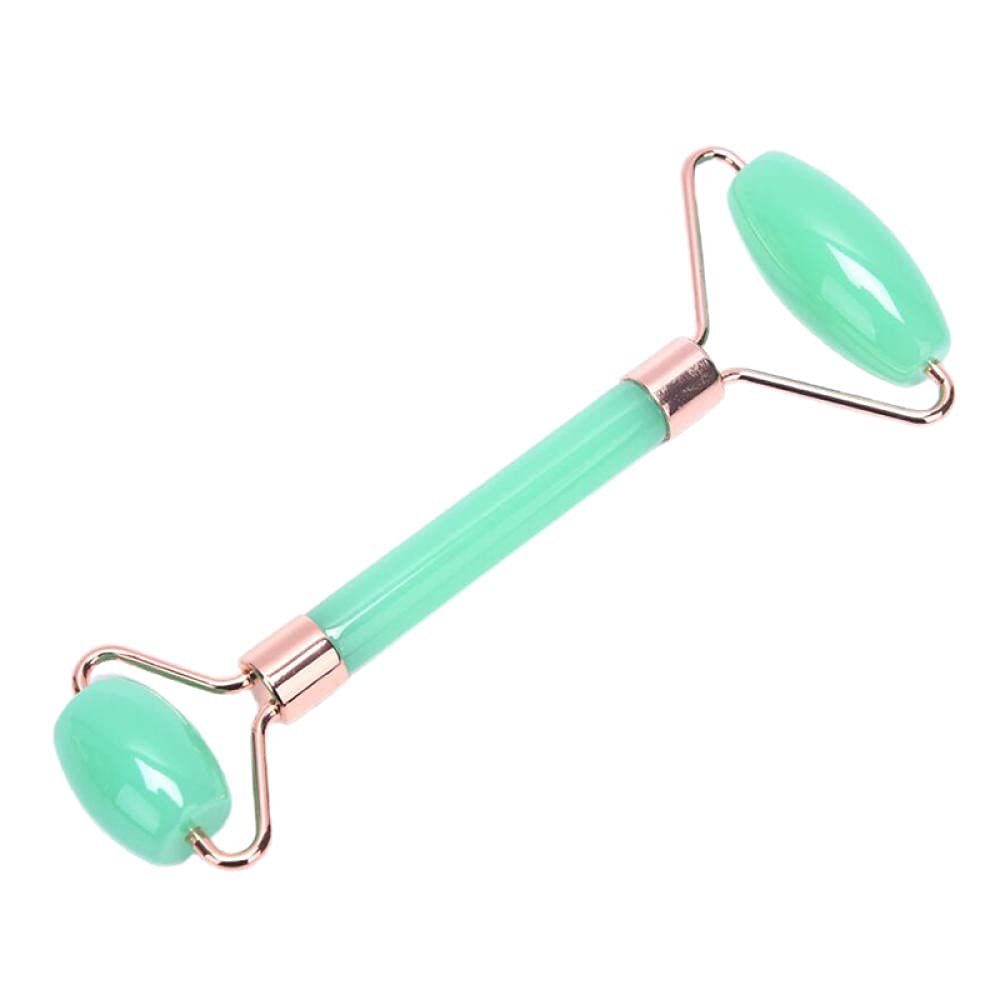Facial Massage Roller Guasha Board, Double Heads Natural Jade Stone Face Lift Body Skin Relaxation Slimming Beauty Neck Thin Lift-1pcsG