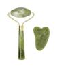 2pcs Facial Massager Roller Guasha Board Flat, Natural Jade Stone Eye Neck Thin Lift Relax Slimming Face Massage Tools-K Set view 1