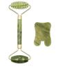 2pcs Facial Massager Roller Guasha Board Flat, Natural Jade Stone Eye Neck Thin Lift Relax Slimming Face Massage Tools-K Set view 2