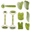 Facial Massager Roller Guasha Board Plate Green Natural Jade Stone Eye Thin Relax Slimming Face Massage Tools Best for Wrinkles-H view 2