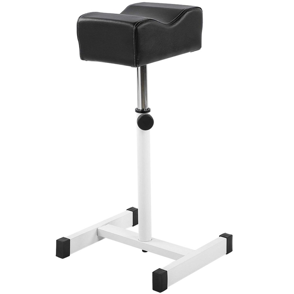 Hurrise Pedicure Stool, Height Footrest, Black, Faux Leather, Rectangular Shaped Cushion, Modern, for Salon and Manicure