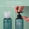 Shampoo Bottles with 2 Extra Pumps, Segbeauty 3pcs 16.9oz Bathroom Shampoo and Conditioner Dispenser with Funnel, 500ml Empty Plastic Refillable Shampoo Bottles for Shower, Large Pump Bottles Blue view 3