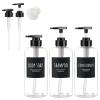 Shower Bottles with 2 Extra Pumps, Segbeauty 3 Packs of 16.9oz Shampoo and Conditioner Bottles with Funnel, 500ml Clear Refillable Bathroom Body Wash Dispenser, Reusable PET Squeeze Bottles with Pump view 1