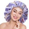 ELIHAIR Silky Night Sleeping Cap Satin Bonnet for Curly Hair Adjustable Hair Bonnet Reversible Double Layer X-Large Purple Flora view 1