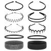 10Pcs Metal Hair Bands Unisex Metal Spring Headband Plastic Comb Hairbands Sport Headbands Sweatband for Home, Outdoor, Sport, and Yoga view 1