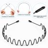 10Pcs Metal Hair Bands Unisex Metal Spring Headband Plastic Comb Hairbands Sport Headbands Sweatband for Home, Outdoor, Sport, and Yoga view 4