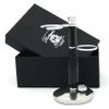 Haryali London Shaving Stand for Men's Shaving Set, Razors, Brushes - Chrome & Black view 2