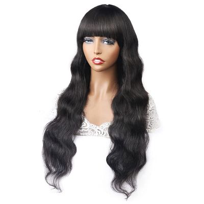 100% Brazilian Human Hair Machine made Wig Body Wave 8-32inch Natural Black (22in)